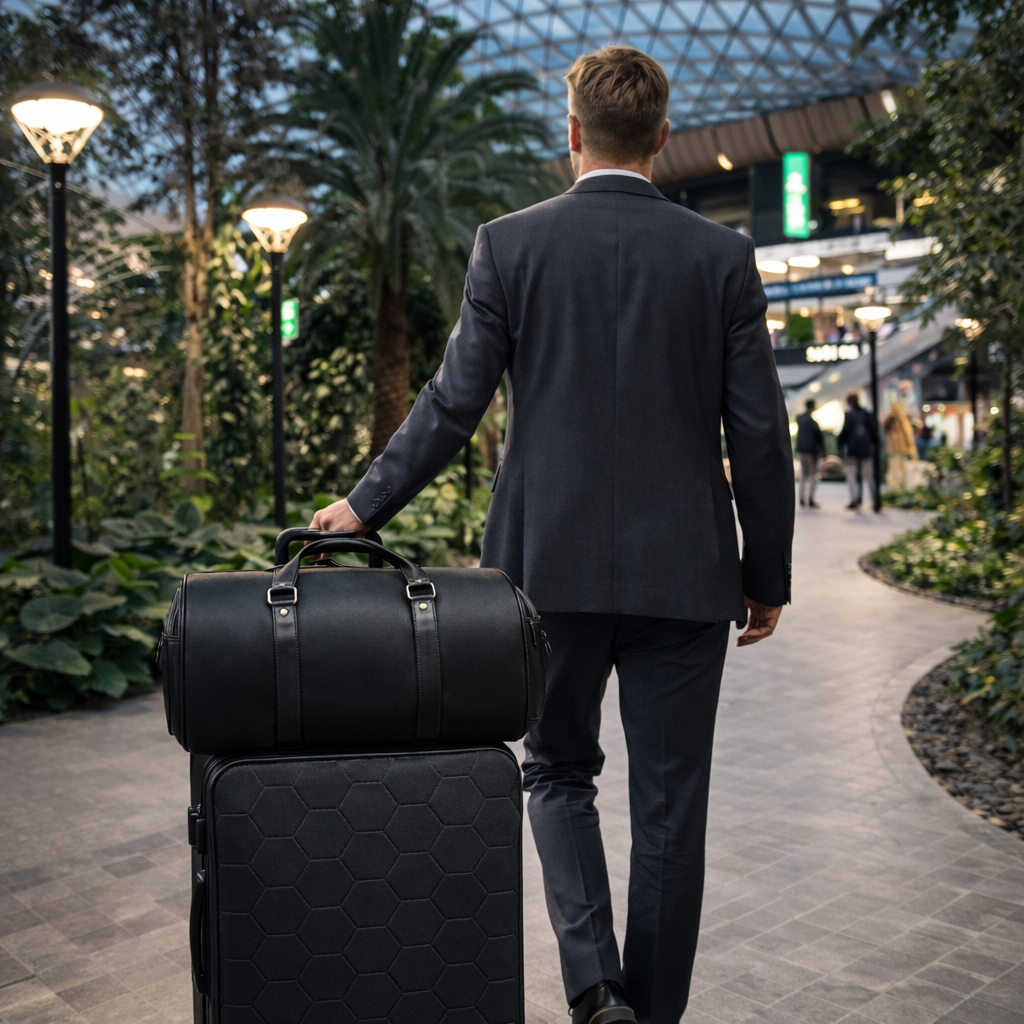 Luxe Weekendtas met Pak Compartiment & Schoenenvak - Vegan Leer