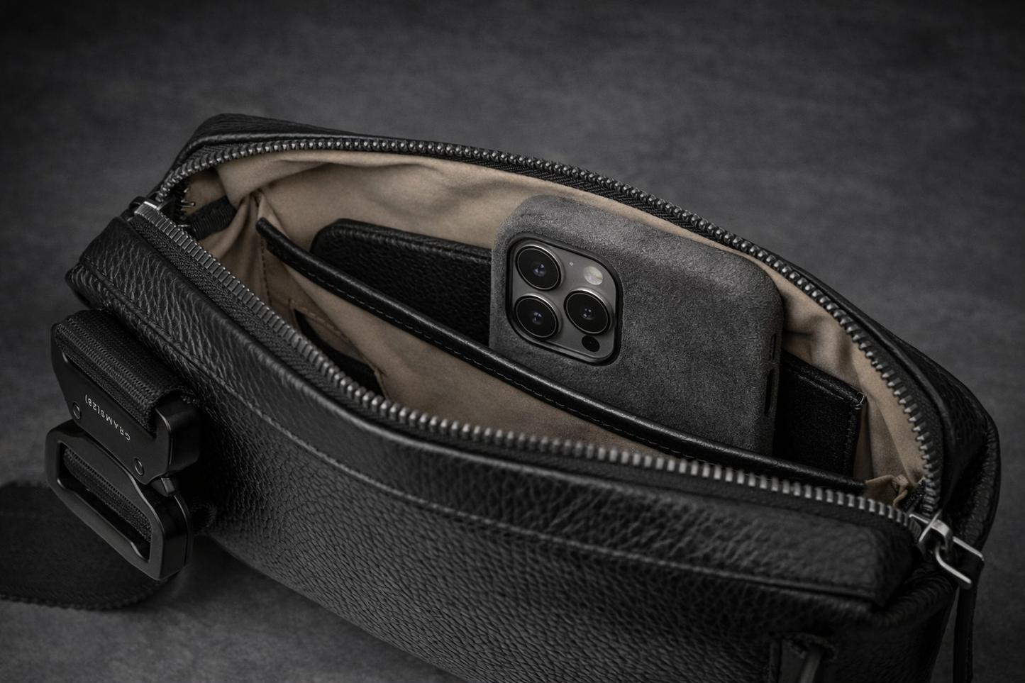 Leren Crossbody Bag - Heren Crossbody Tas - Zwart