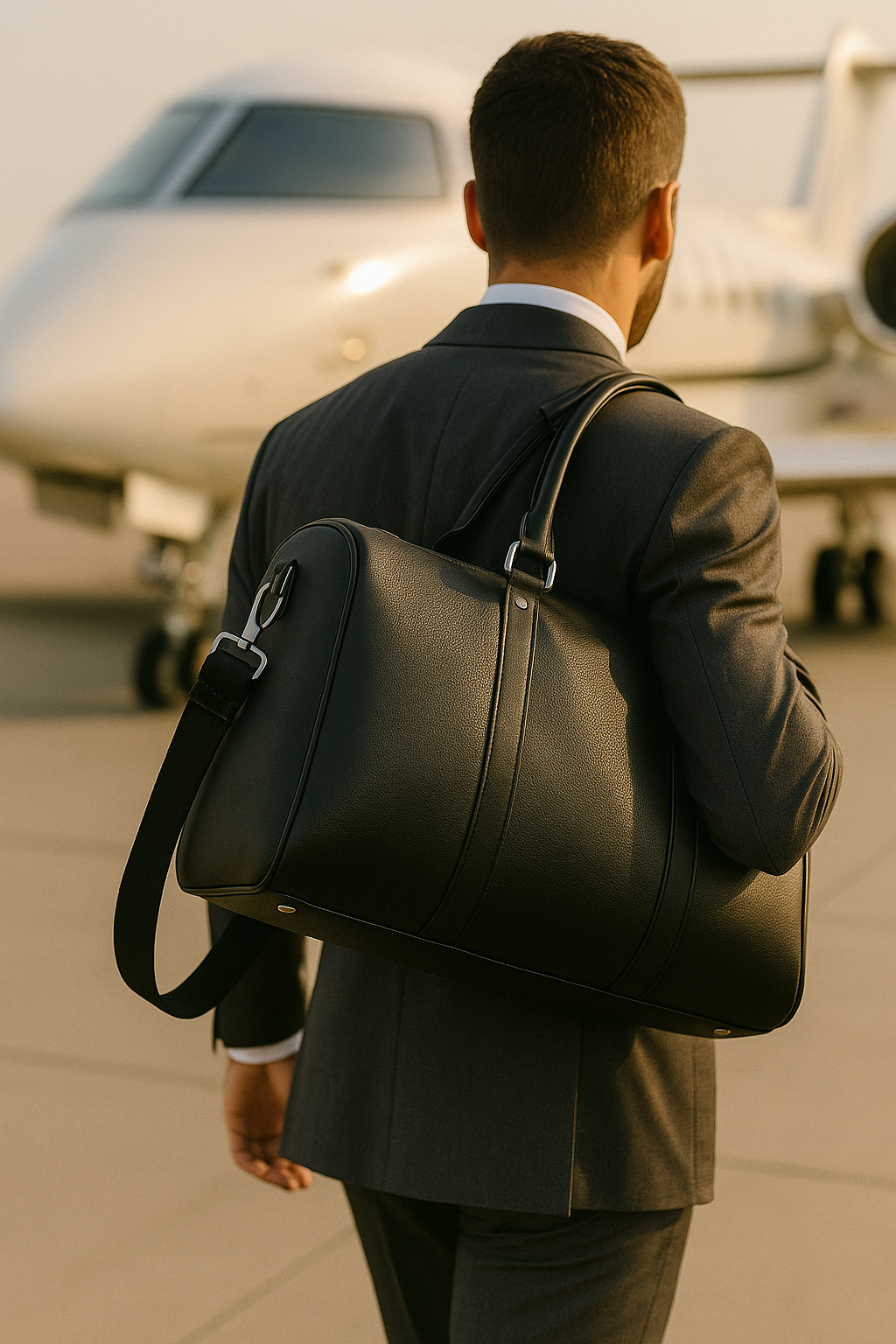 Leren Weekendtas voor Heren – Luxe Reistas – Zwart