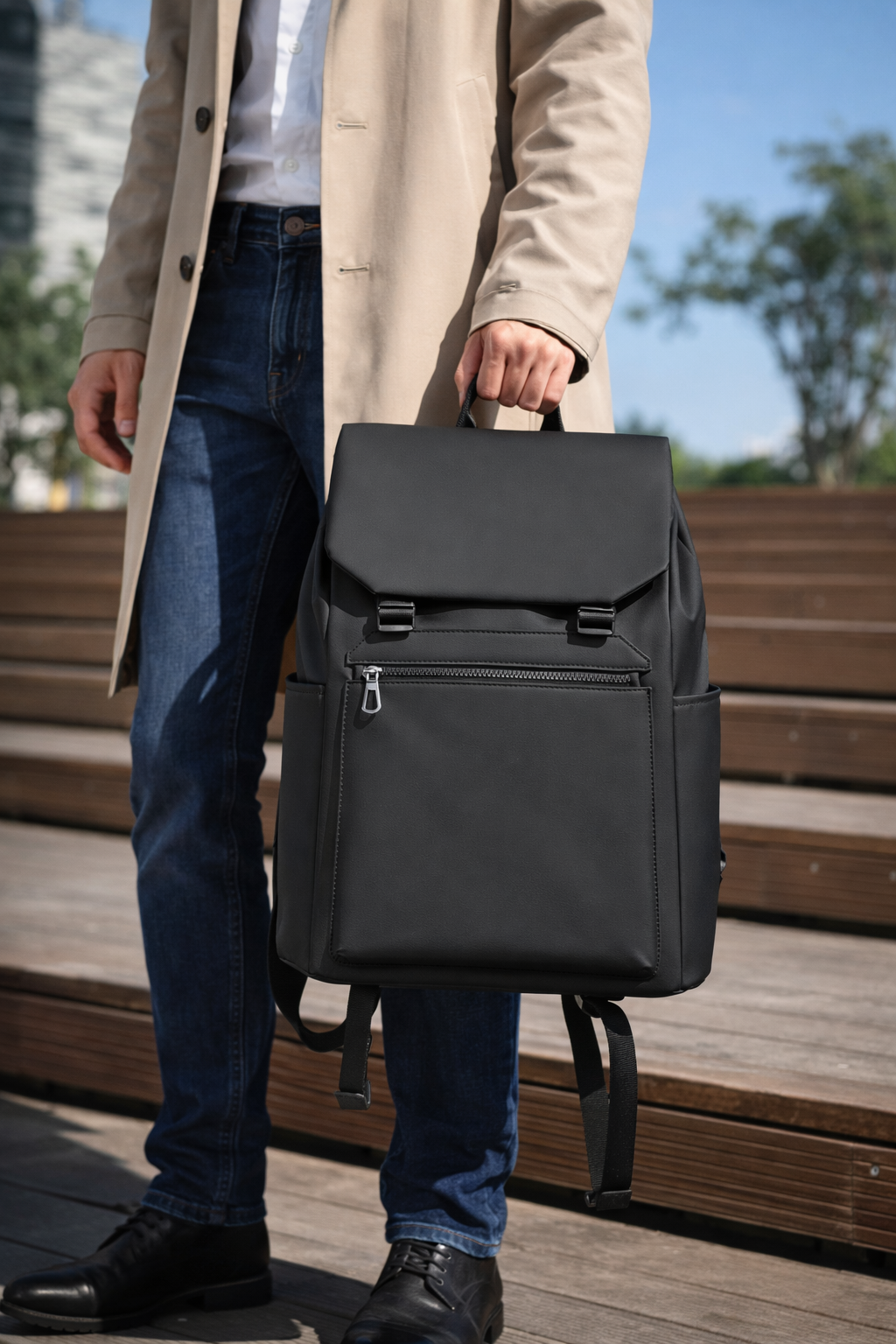 Backpack - Rolltop Rugzak - Rugtas voor Mannen - Waterproof & Krasbestendig