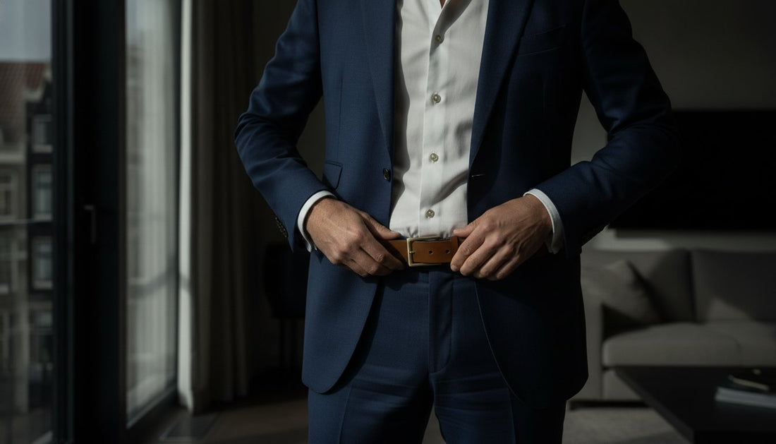 Geraffineerde bruine leren riem zonder gaatjes: de nieuwe standaard voor de moderne man