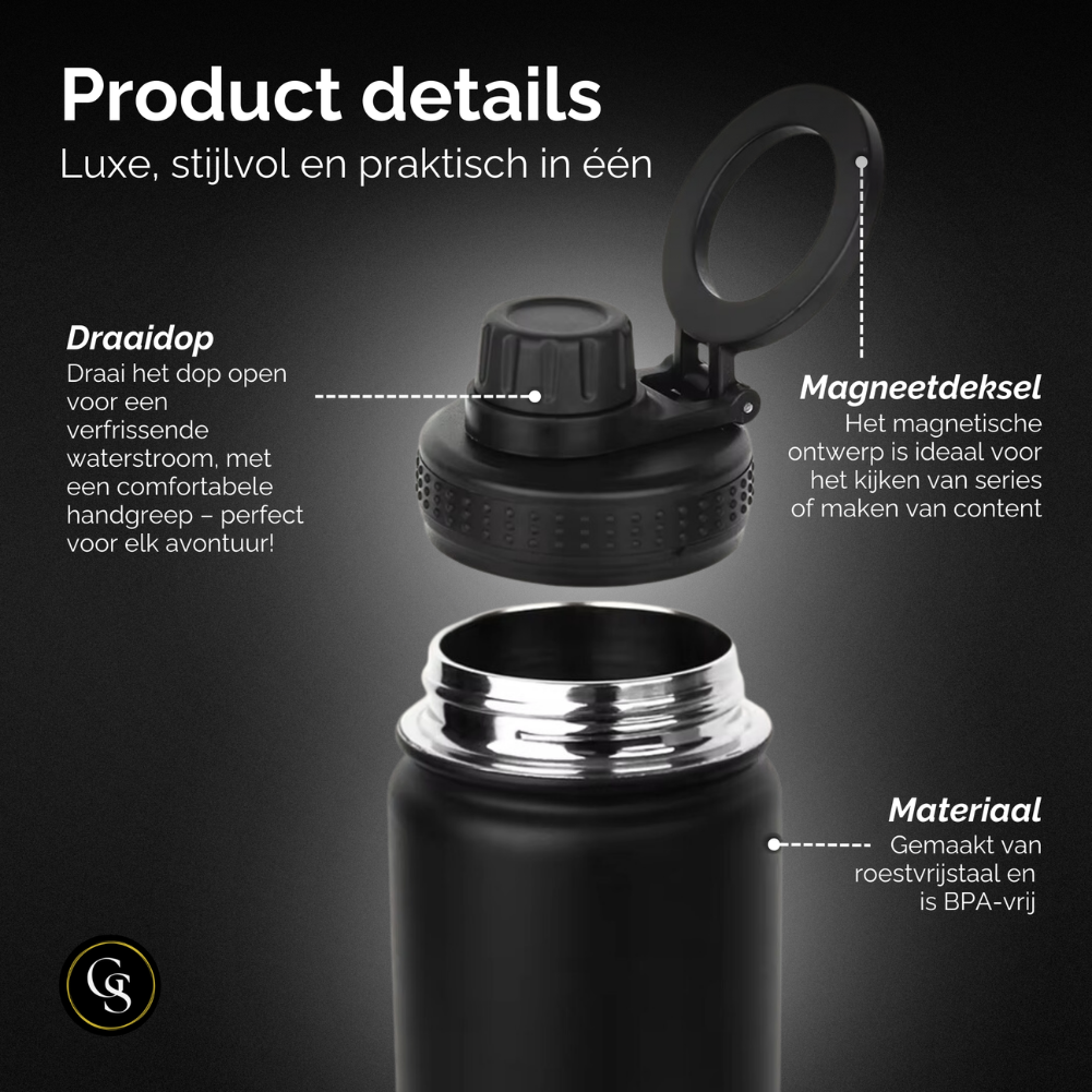 Stalen Waterfles met MagSafe Ring