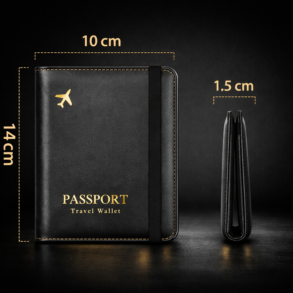 Paspoort hoesje - Paspoorthouder geschikt voor AirTag - Vegan Leer