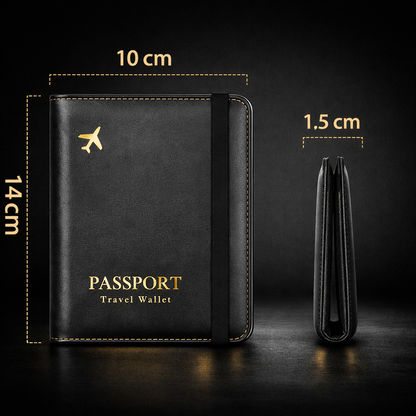 Paspoort hoesje - Paspoorthouder geschikt voor AirTag - Vegan Leer