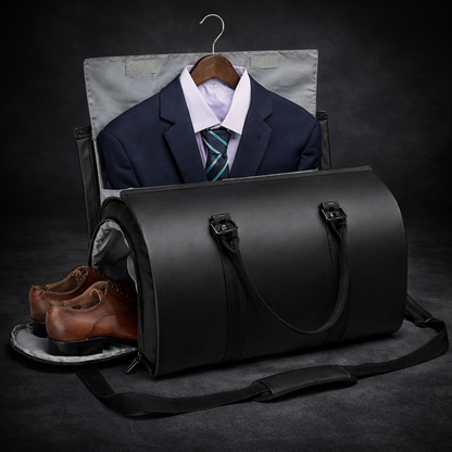 Luxe Weekendtas met Pak Compartiment & Schoenenvak - Vegan Leer