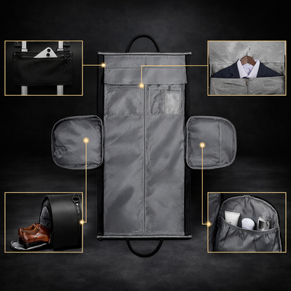 Luxe Weekendtas met Pak Compartiment & Schoenenvak - Vegan Leer