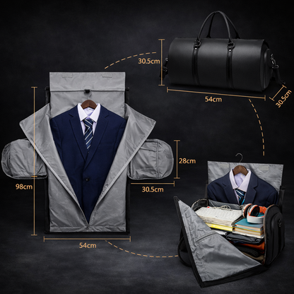 Luxe Weekendtas met Pak Compartiment & Schoenenvak - Vegan Leer