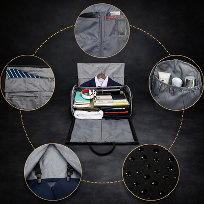 Luxe Weekendtas met Pak Compartiment & Schoenenvak - Vegan Leer