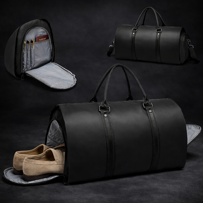 Luxe Weekendtas met Pak Compartiment & Schoenenvak - Vegan Leer