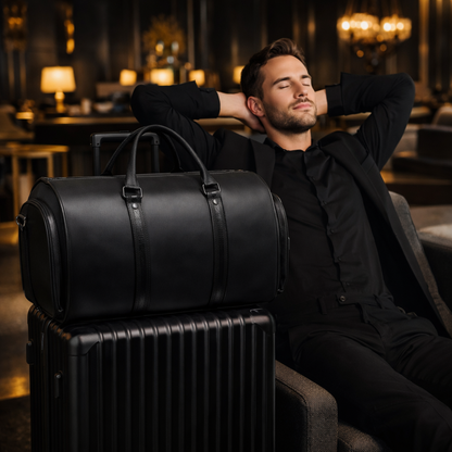 Luxe Weekendtas met Pak Compartiment & Schoenenvak - Vegan Leer