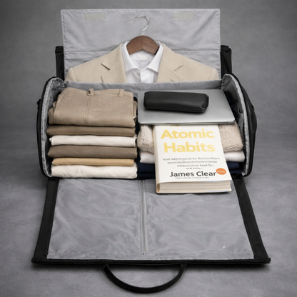 Luxe Weekendtas met Pak Compartiment & Schoenenvak - Vegan Leer