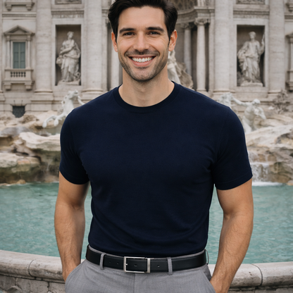 Leather Belt Without Holes - Black