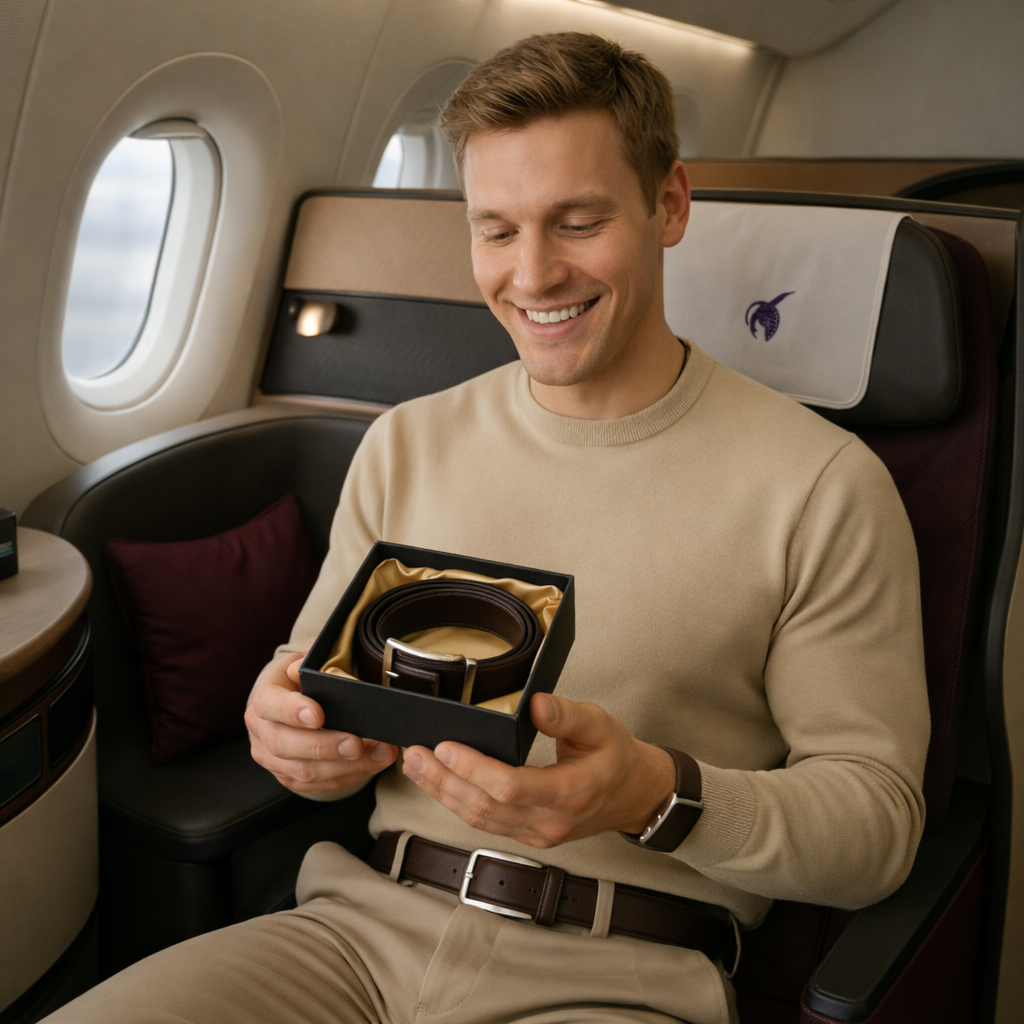 Leren Riem Zonder Gaatjes - Bruin