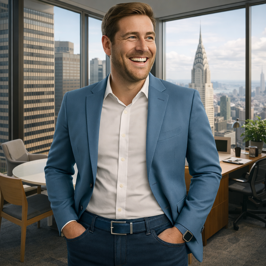 Leren Riem Zonder Gaatjes - Carbon Blue