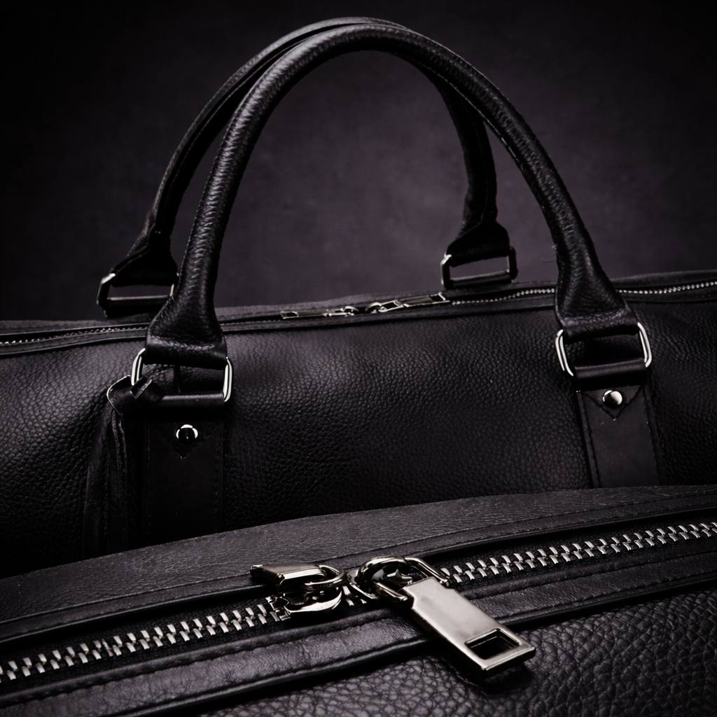 Leren Weekendtas voor Heren – Luxe Reistas – Zwart