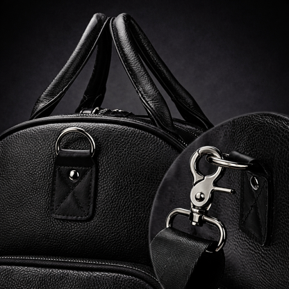 Leren Weekendtas voor Heren – Luxe Reistas – Zwart