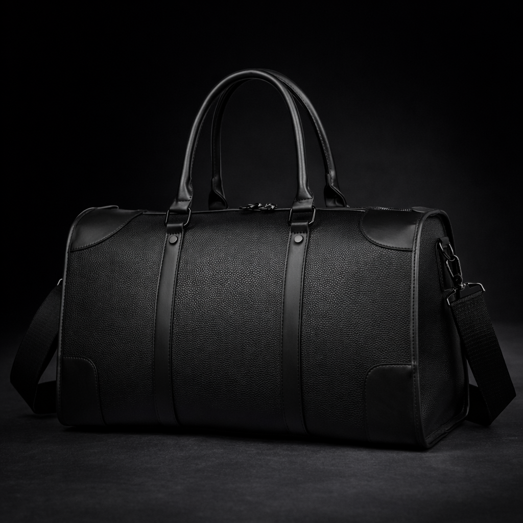 Vegan Leer Weekendtas - Weekendbag Vegan Leather - Zwart