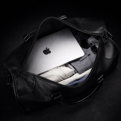 Vegan Leer Weekendtas - Weekendbag Vegan Leather - Zwart