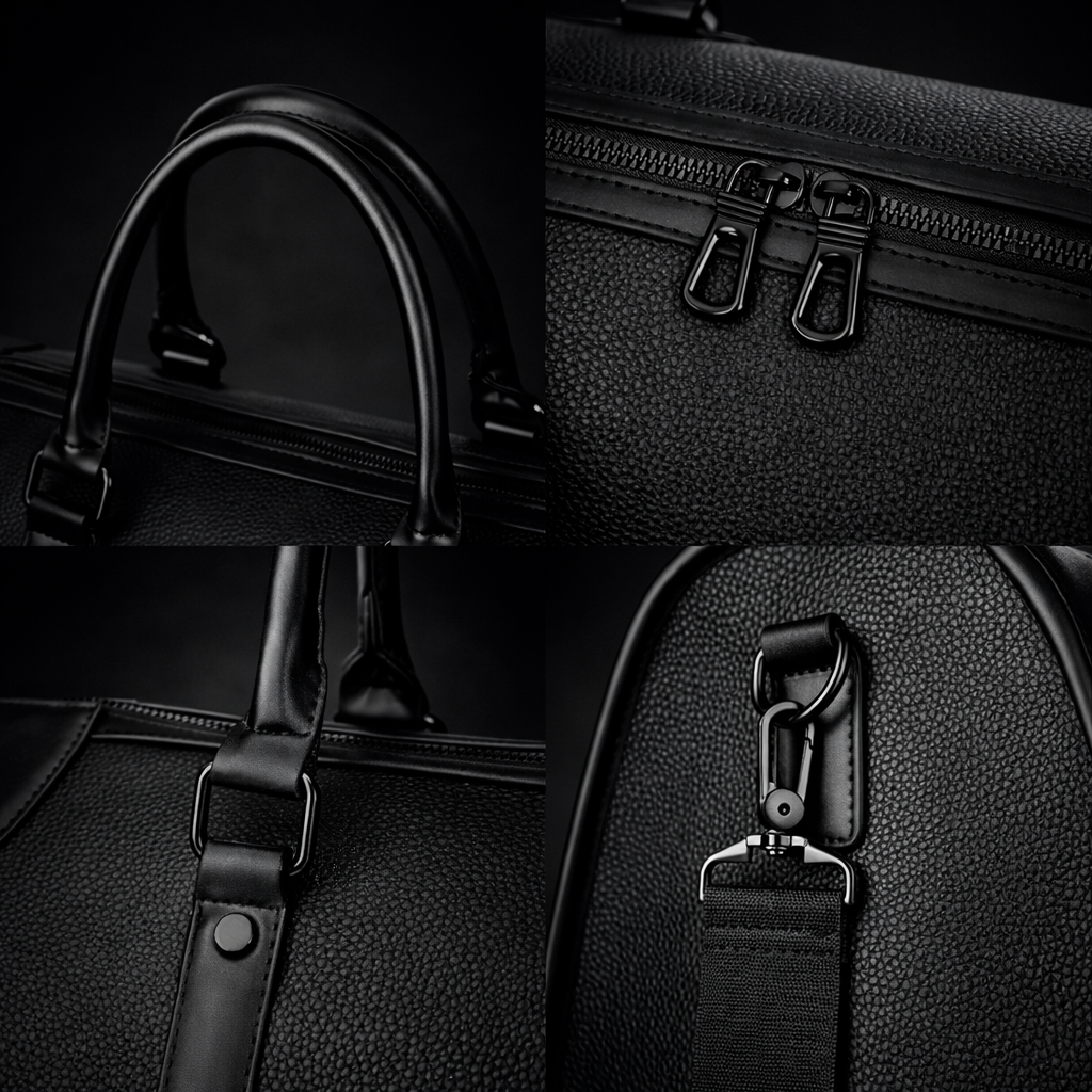 Vegan Leer Weekendtas - Weekendbag Vegan Leather - Zwart