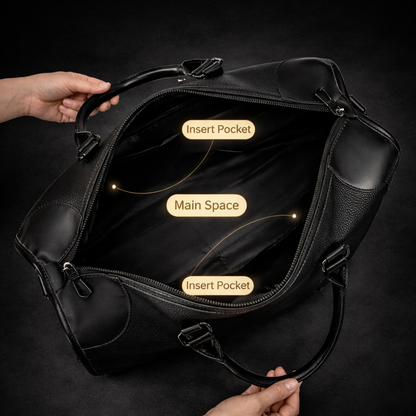 Vegan Leer Weekendtas - Weekendbag Vegan Leather - Zwart