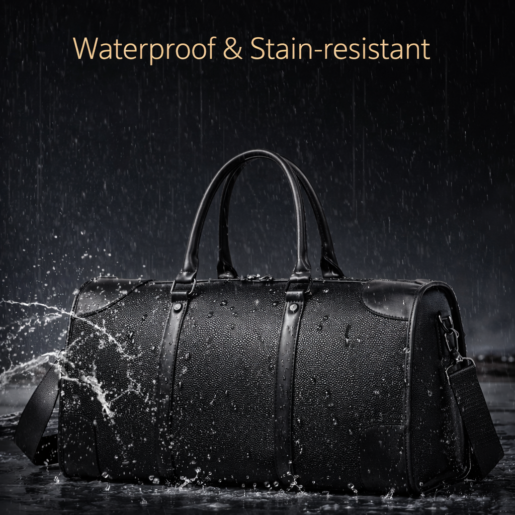 Vegan Leer Weekendtas - Weekendbag Vegan Leather - Zwart