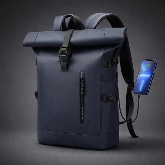 Rolltop Backpack - Rugzak Heren - Rugtas Zwart