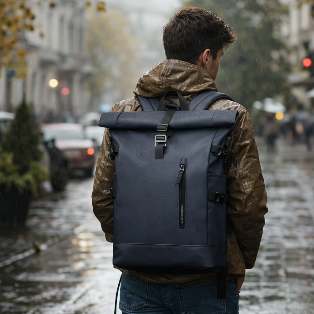 Rolltop Backpack - Rugzak Heren - Rugtas Zwart