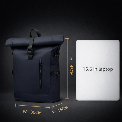 Rolltop Backpack - Rugzak Heren - Rugtas Zwart